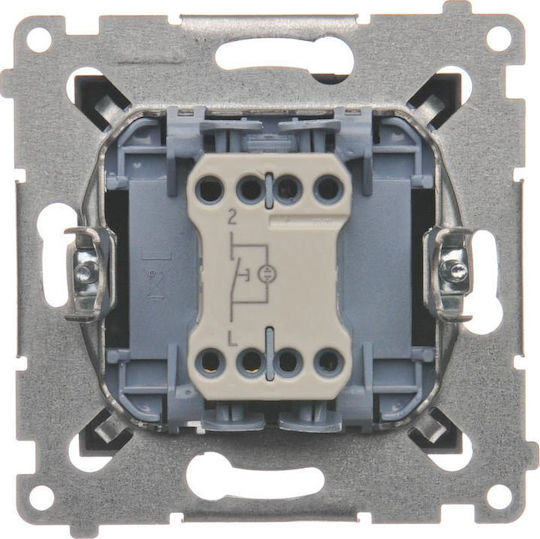 Kontakt-Simon Recessed Wall Switch Single Without Frame Gray