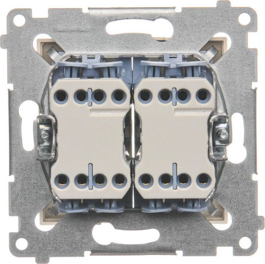 Kontakt-Simon Recessed Wall Switch Lighting Two-Way without Frame Medium Ecru