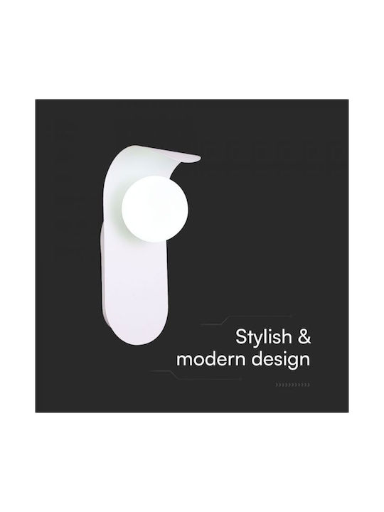 V-TAC Lamp Wall with Socket G9 White 9.5x12x25cm