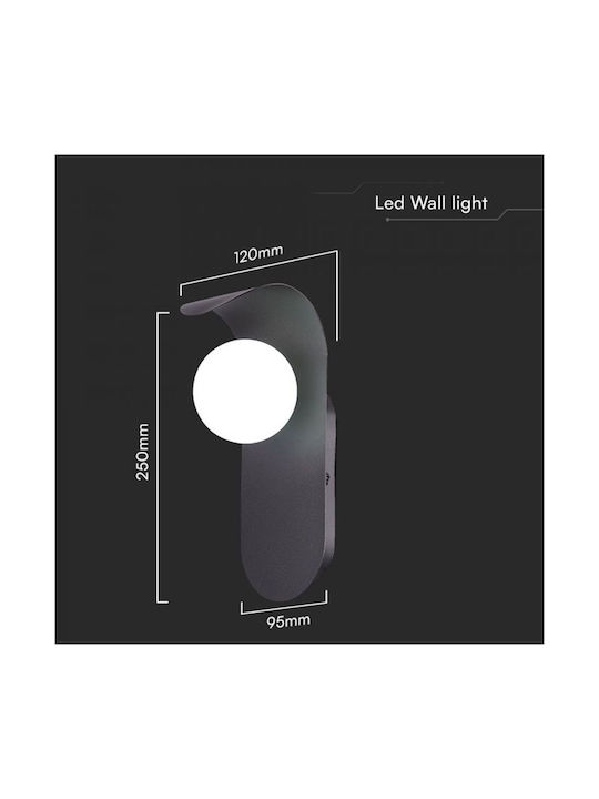 V-TAC Lamp Wall with Socket G9 Black 9.5x12x25cm