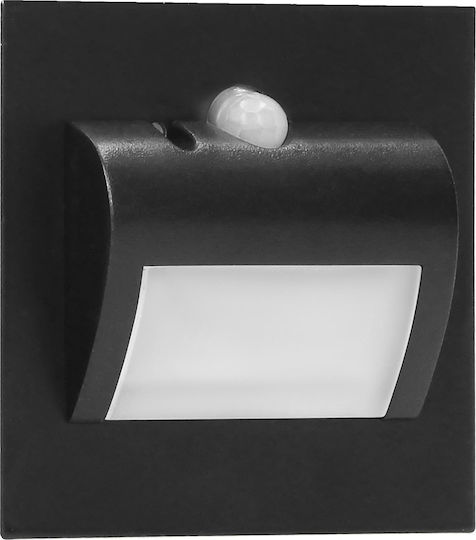 Orno Lamp Wall with Integrated LED and Cool White Light Black