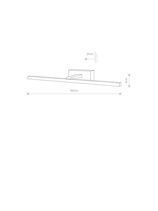 Nowodvorski Leuchte Wand LED Schwarz 59.5x6cm