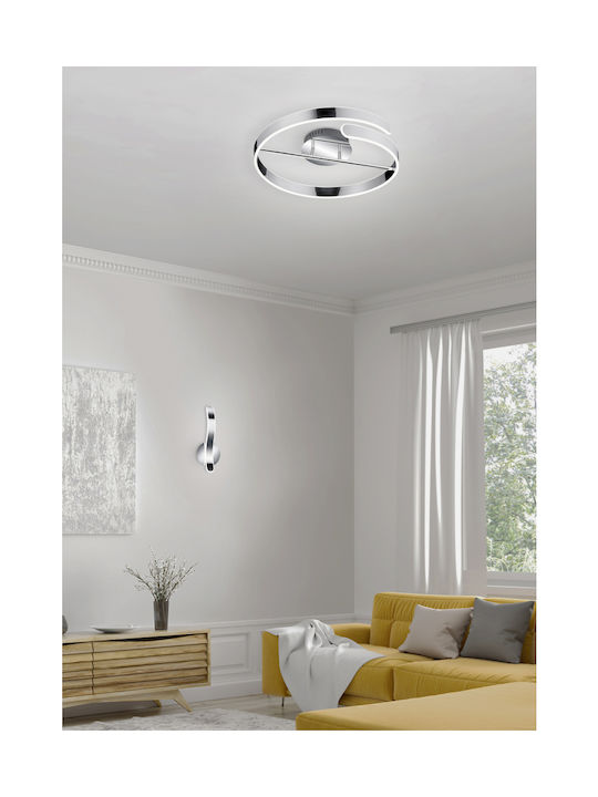 Trio Lighting Parma Modern Lamp Wall with Integrated LED and Natural White Light Silver 15x15cm