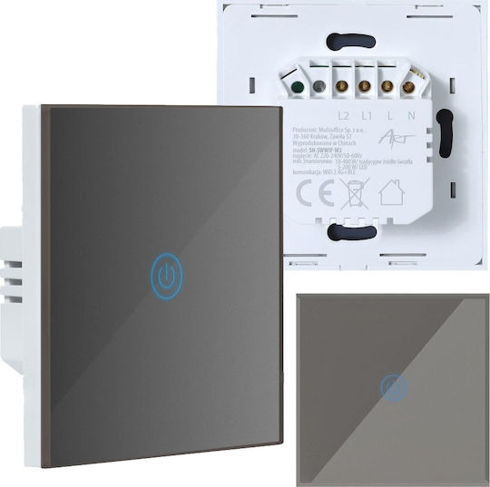 Intelligenter Lichtschalter Wifi Einzel Grau Art Oem