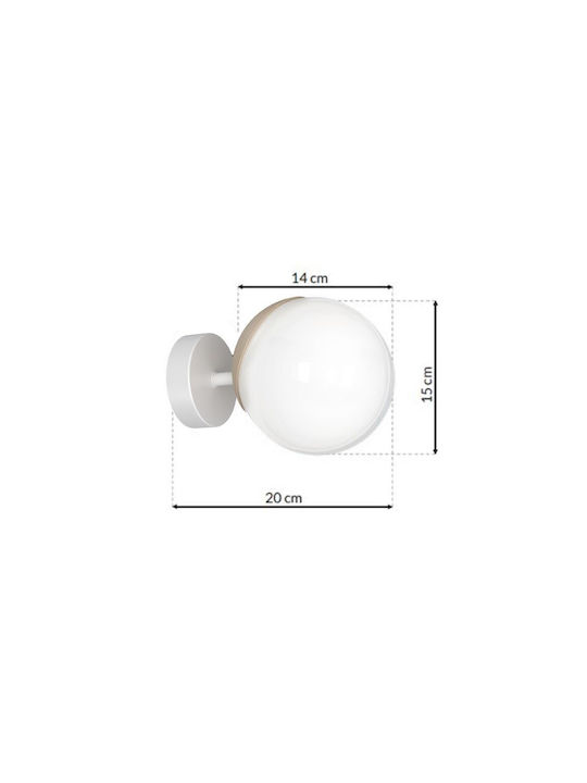 Eko Light Lumină de Perete cu Soclu E14 15x20x15cm