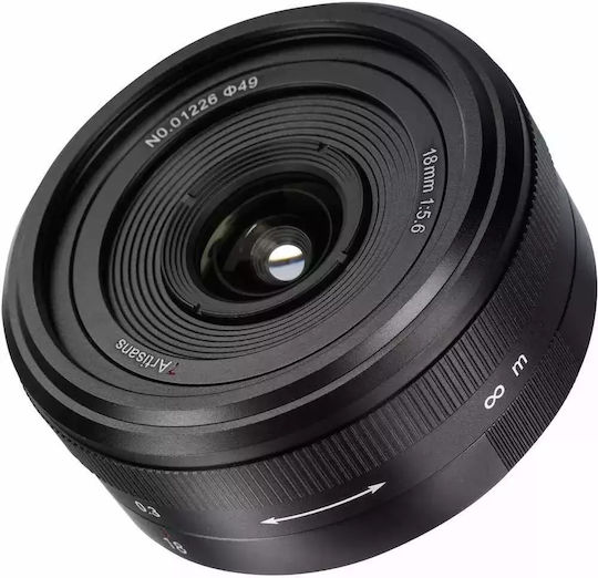 7artisans Пълен кадър Фотообектив Photoelectric 18mm f/5.6 Палачинки / Широк ъгъл за Никон З Монтаж Черен