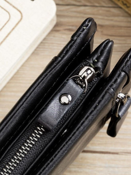 Leder Herren Geldbörse Klassisch mit RFID Schwarz