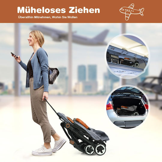 Costway Baby Stroller Suitable for Newborn Gray 7kg