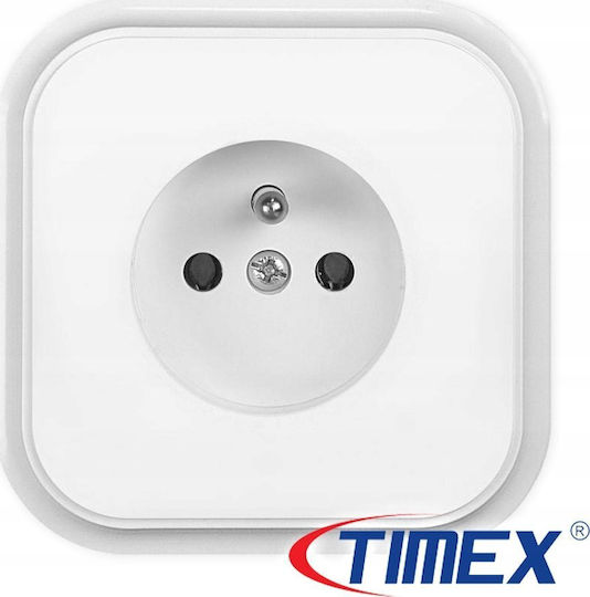 Timex Μονή Χωνευτή Πρίζα Ρεύματος Λευκή