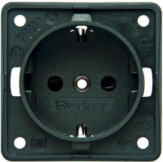 Hager Power Socket Gray 1pcs