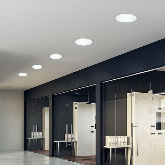 Eko Light Πλαφονιέρα Οροφής Μπάνιου 39εκ. Λευκή με Ενσωματωμένο LED