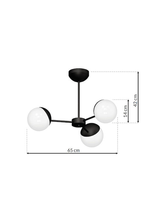 Luminex Sphere Ceiling Mount Light 66cm Black with Socket E14