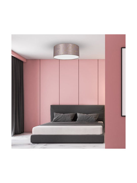 Eko Light Ziggy Πλαφονιέρα Οροφής 40εκ. Ροζ Χρυσό με Ντουί E27