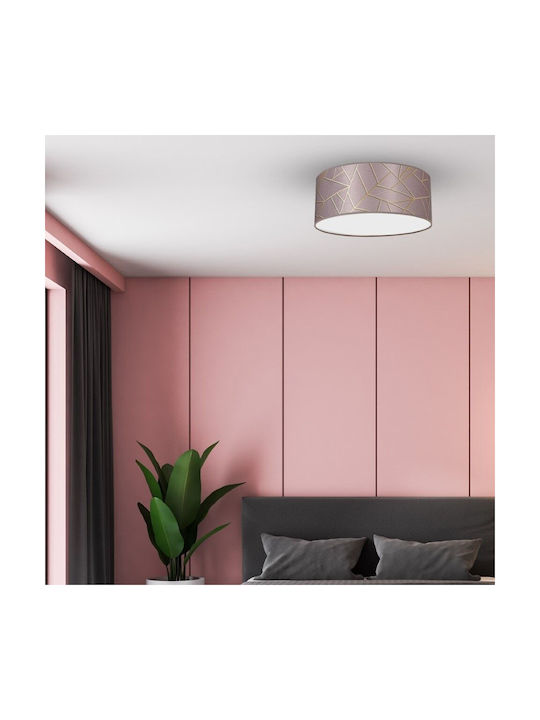 Eko Light Ziggy Πλαφονιέρα Οροφής 40εκ. Ροζ Χρυσό με Ντουί E27