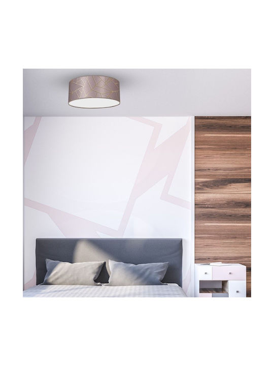 Eko Light Ziggy Πλαφονιέρα Οροφής 40εκ. Ροζ Χρυσό με Ντουί E27