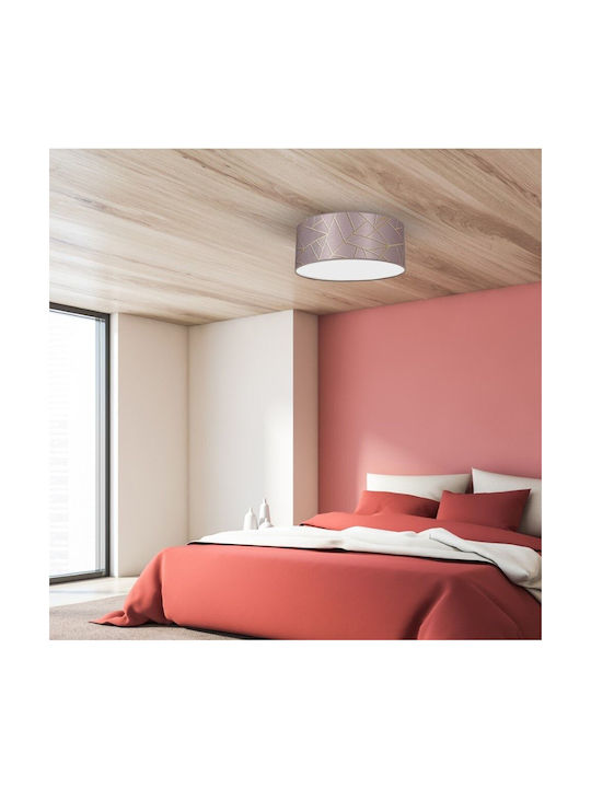 Eko Light Ziggy Πλαφονιέρα Οροφής 40εκ. Ροζ Χρυσό με Ντουί E27