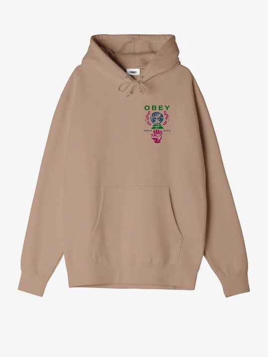Sweatshirt with Hood Warm Taupe