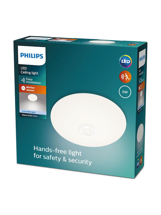 Philips Mauve Πλαφονιέρα Οροφής 25εκ. Λευκή με Ενσωματωμένο LED