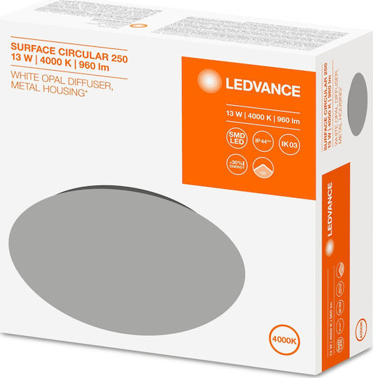 Ledvance SF Cιrcular 250 Deckenleuchte Badezimmer 25cm Weiß mit Integrierter LED