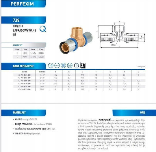 Perfexim Conexiune Țeavă 20mm 62-739-2020-000