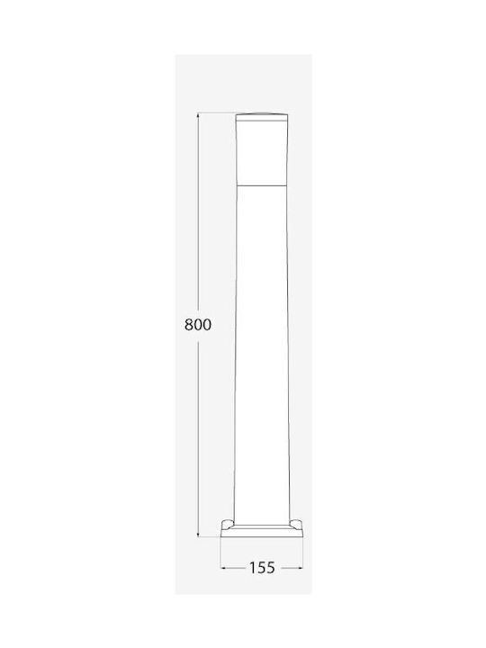 Fumagalli Amelia Outdoor Small Post Floor Lamp 8.5W IP55 for E27 Bulb Gray