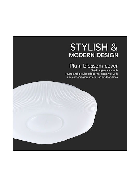 V-TAC Ceiling Mount Light White with Integrated LED and Remote Control