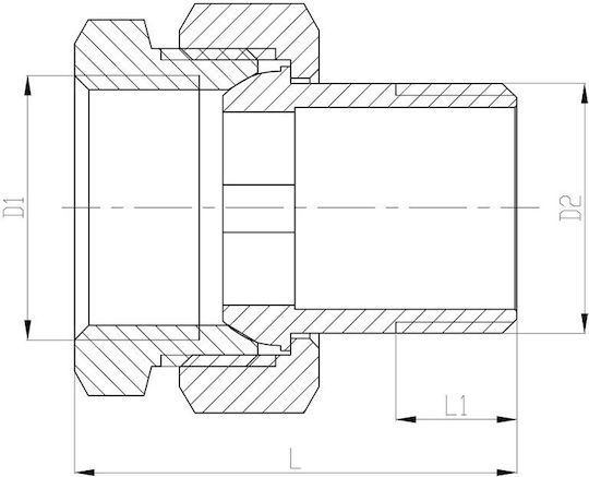 Invena Σύνδεση Σωλήνα Ορειχάλκινη 1" 25.4mm ZM-17-025