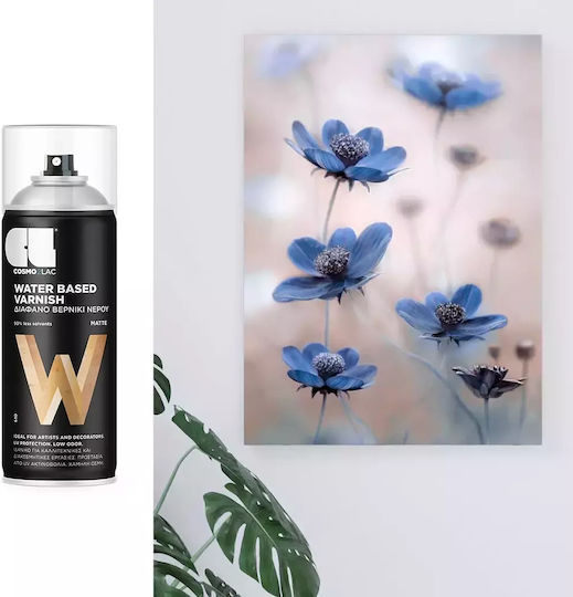 Cosmos Lac Σπρέι Βερνίκι Water Based Varnish με Ματ Εφέ Διάφανο 400ml