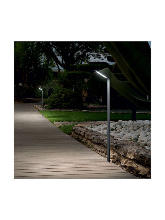 Ideal Lux Agos Outdoor Floor Lamp Small Post 6.5W with Warm White Light IP54 Gray