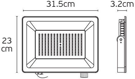 VK Lighting Στεγανός Προβολέας LED 150W Θερμό Λευκό 3000K IP65