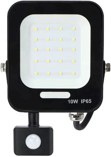 Lucas LED Proiector LED Etanș 10W Alb Rece 6000K cu Senzor de Mișcare IP65