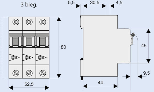 Eaton Automatic Circuit Breaker 2A Triple-pole AC 278861