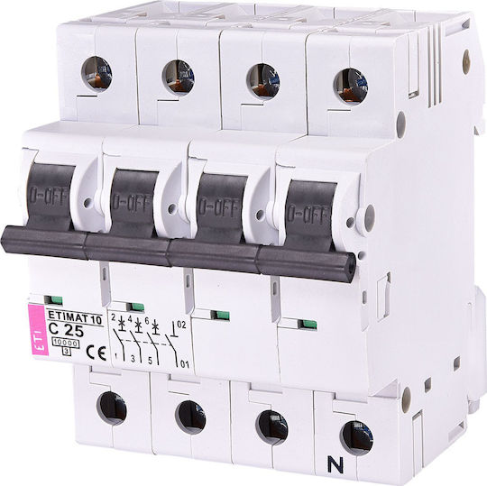 ETI Automatic Circuit Breaker 25A Four-pole AC/DC 002136718