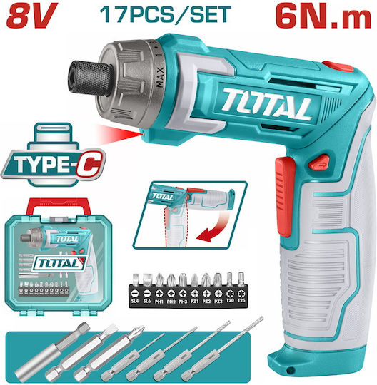 Total TSDLI08025 Κατσαβίδι Μπαταρίας 8V 1x1.5Ah