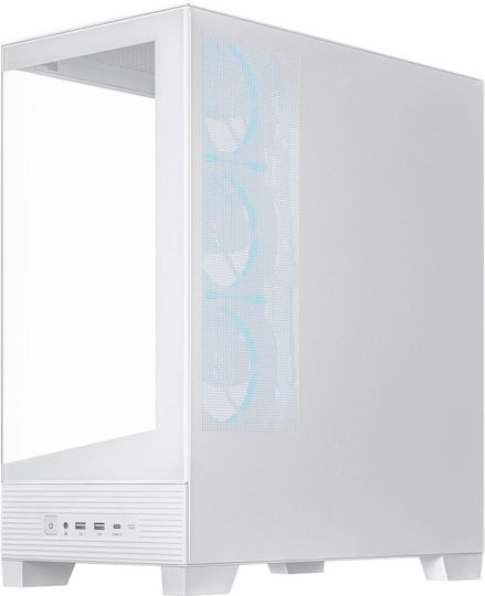 Asus A31 PLUS Gaming Midi-Turm Computergehäuse mit Seitenfenster und ARGB-Beleuchtung Weiß