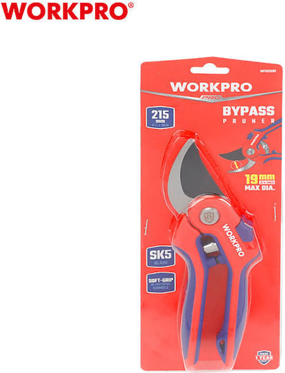 WorkPro Ψαλίδι Κλαδέματος με Μέγιστη Διάμετρο Κοπής 19mm