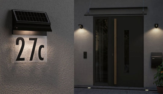 Paulmann Wandmontiert Solarleuchte Hausnummer 2W 14lm mit Warmes Weiß Licht 3000K IP44