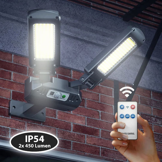 Maclean Energy Street Solar Light 5W 450lm Cold White 6500K with Motion Sensor and Remote Control IP54