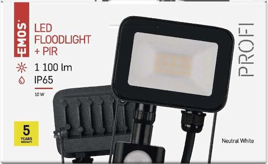 Emos Solar Light 10W 1100lm Natural White 4000K with Motion Sensor IP65