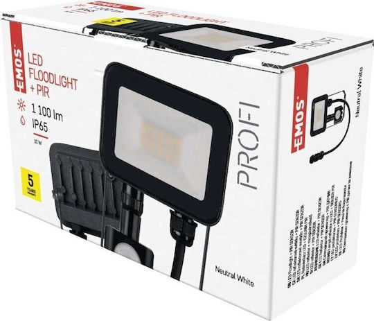 Emos Solar Light 10W 1100lm Natural White 4000K with Motion Sensor IP65