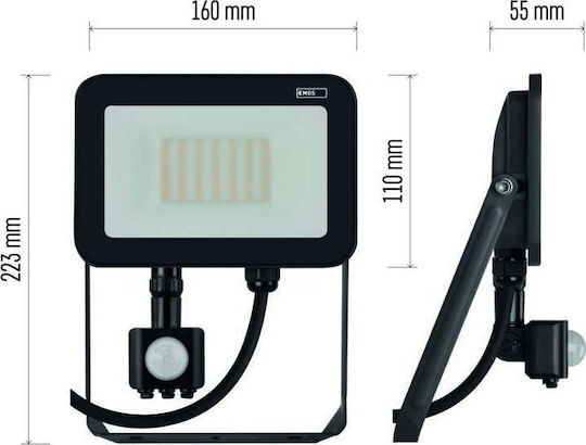 Emos Solar Light 30W 3300lm Natural White 4000K with Motion Sensor IP65