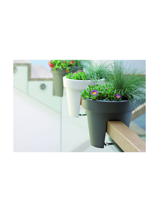 Marhome Lofly Railing Pot Plastic 24.5x24.5x22.5cm.
