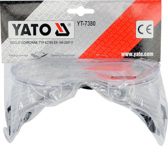Yato Γυαλιά / Μάσκα Εργασίας για Προστασία με Διάφανους Φακούς