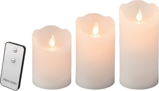 Kaemingk Dekorative Lampe Wachs-Politur Weiß 3Stück