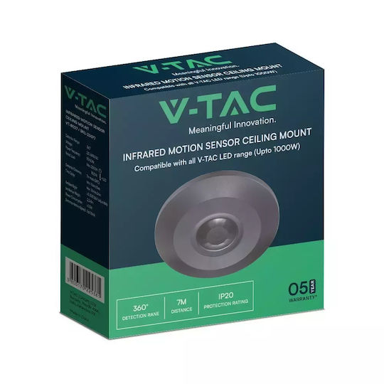 V-TAC Wired Infrared Motion Sensor 360° Detection Scope 7m