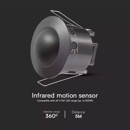 V-TAC Senzor De Mișcare Cu Fir Infraroșu 360°