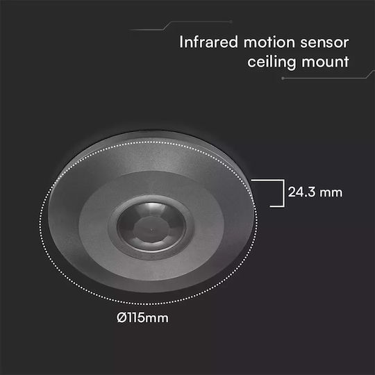 V-TAC Wired Infrared Motion Sensor 360° Detection Scope 7m