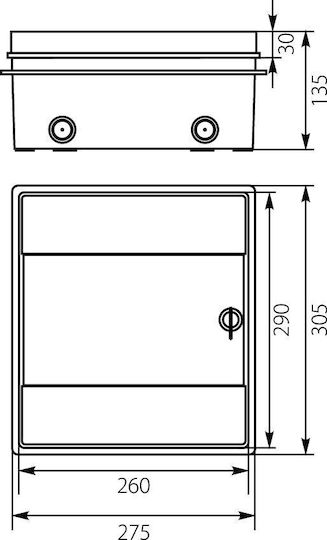 Elektro Plast Tablou electric Etaj, Etanș, 1 Rând, 8 Elemente