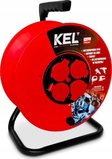 Plastrol 4 Plätze mit Kabel 50m Durchmesser 3 x 1.5mm² Wasserdicht Rot