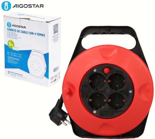 Aigostar Μπαλαντέζα Καρούλι Κλειστού Τύπου 4 Θέσεων με Καλώδιο 5m